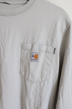 Carhartt Force Gray Long Sleeved Pocket Tee | S