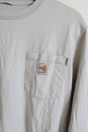 Carhartt Force Gray Long Sleeved Pocket Tee | S