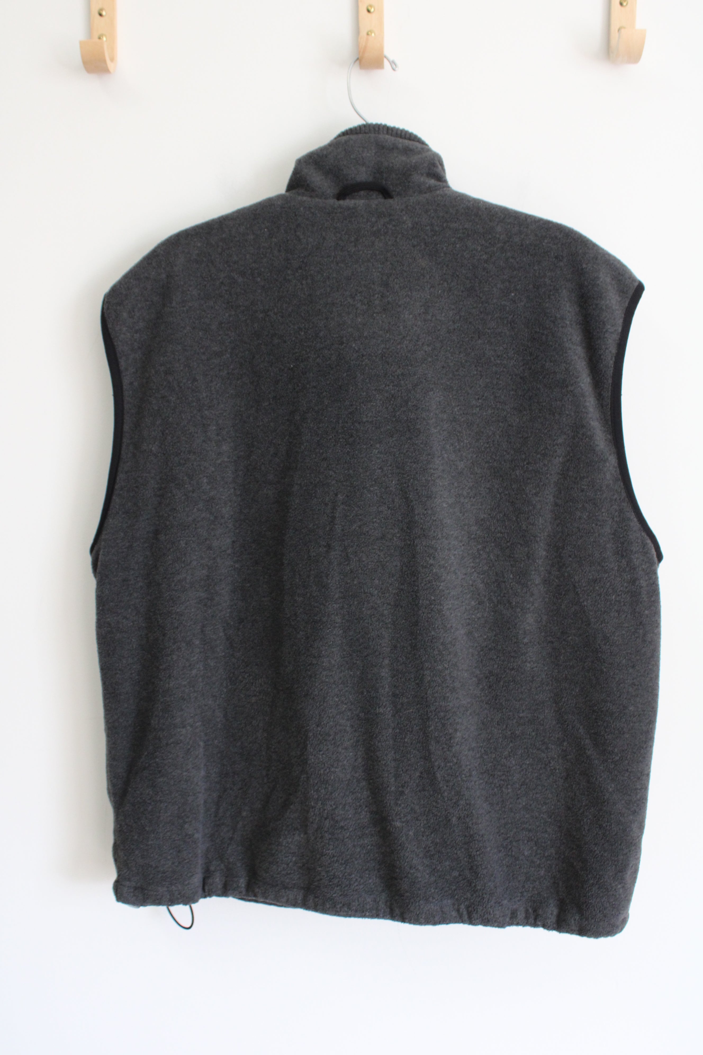 Divots Vintage Gray Fleece Polyester Lined Vest | L