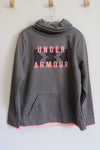 Under Armour Gray & Pink Cowl Neck Hoodie | XL