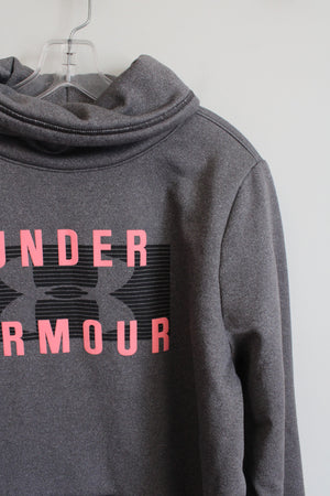 Under Armour Gray & Pink Cowl Neck Hoodie | XL