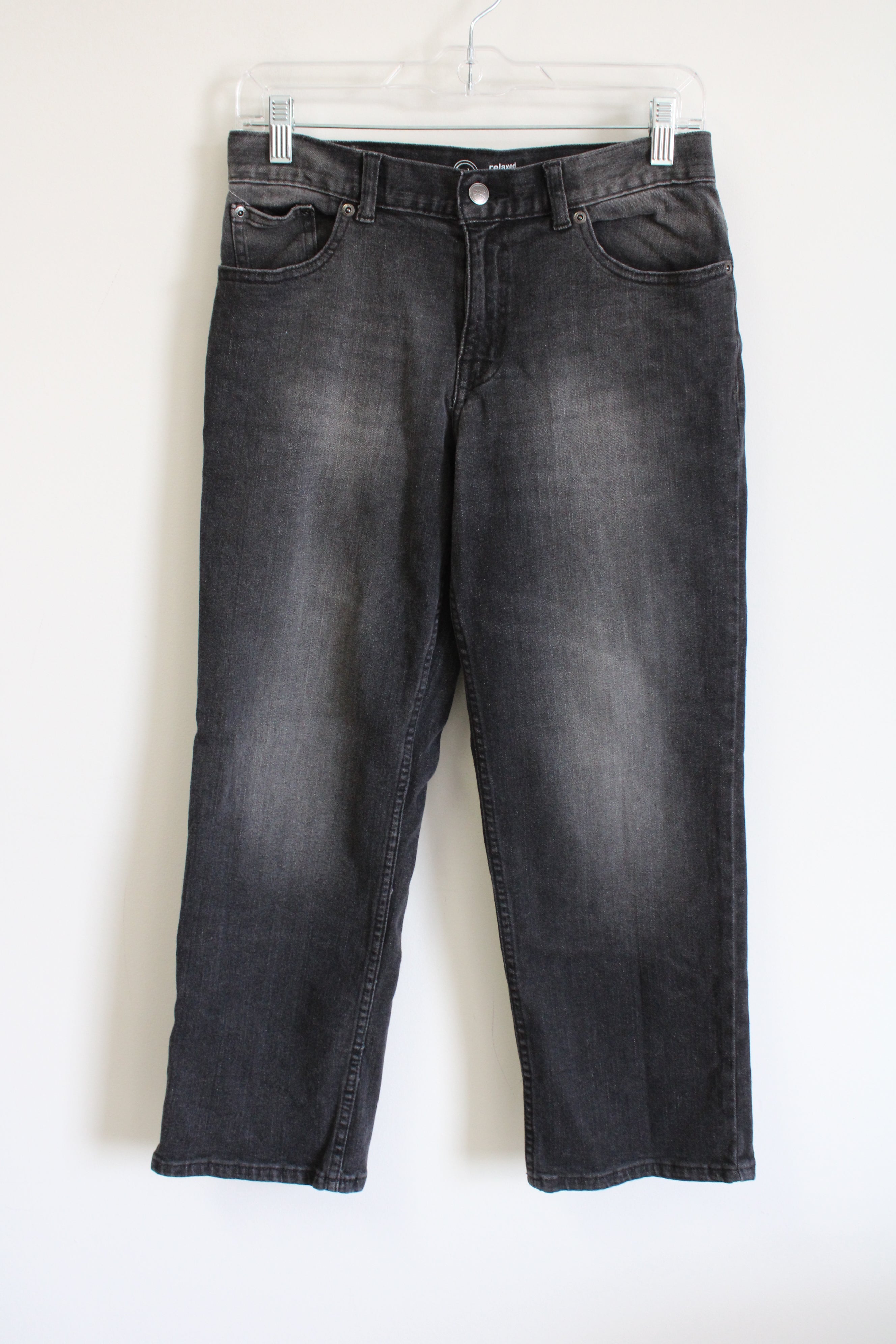 Wonder Nation Relaxed Black Wash Jeans | 12 Husky