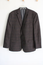 Calvin Klein  Dark Brown Plaid Blazer | 46R