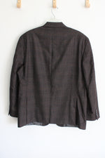 Calvin Klein  Dark Brown Plaid Blazer | 46R