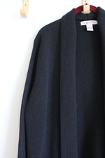Silhouettes Black Vintage Fringe Duster Cardigan | 1X