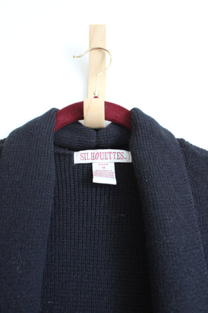 Silhouettes Black Vintage Fringe Duster Cardigan | 1X