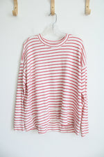 Aerie Red & White Striped Long Sleeved Top | S