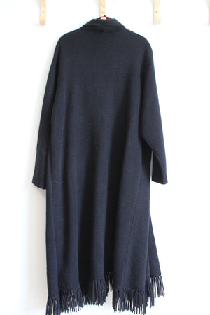 Silhouettes Black Vintage Fringe Duster Cardigan | 1X