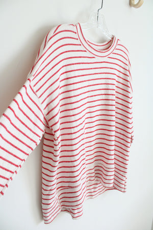 Aerie Red & White Striped Long Sleeved Top | S