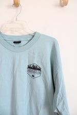 Mountain Knoebels Campground Blue Long Sleeved Cotton Shirt | XXL