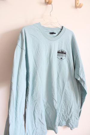 Mountain Knoebels Campground Blue Long Sleeved Cotton Shirt | XXL