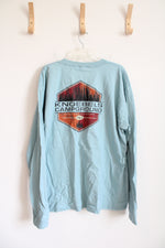 Mountain Knoebels Campground Blue Long Sleeved Cotton Shirt | XXL