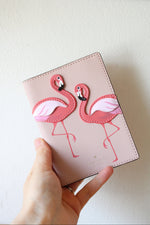 Kate Spade By The Pool Pink Flamingo Leather Passport Holder