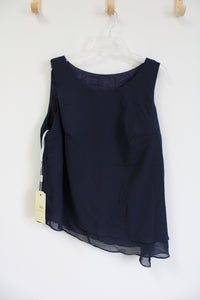 NEW Jaeden Navy Blue Chiffon Tank | 2XL