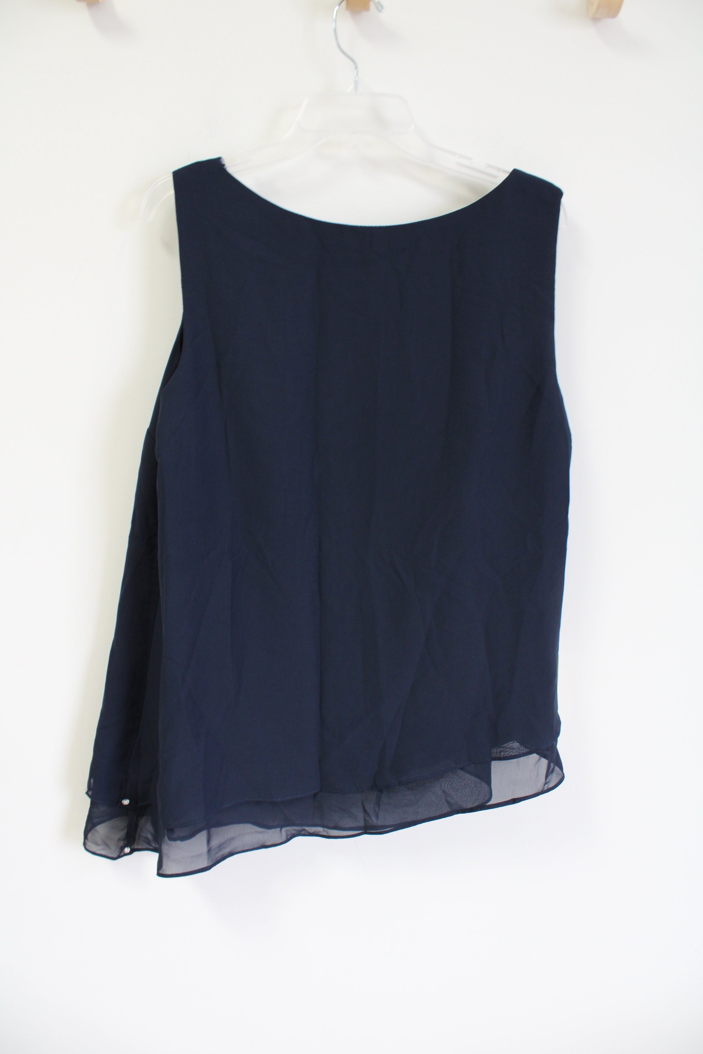 NEW Jaeden Navy Blue Chiffon Tank | 2XL