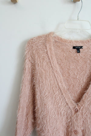 Apt. 9 Soft Fuzzy Pink Cardigan | L