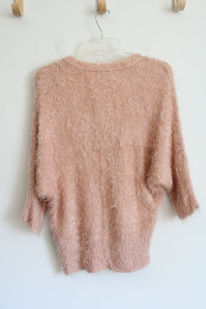 Apt. 9 Soft Fuzzy Pink Cardigan | L