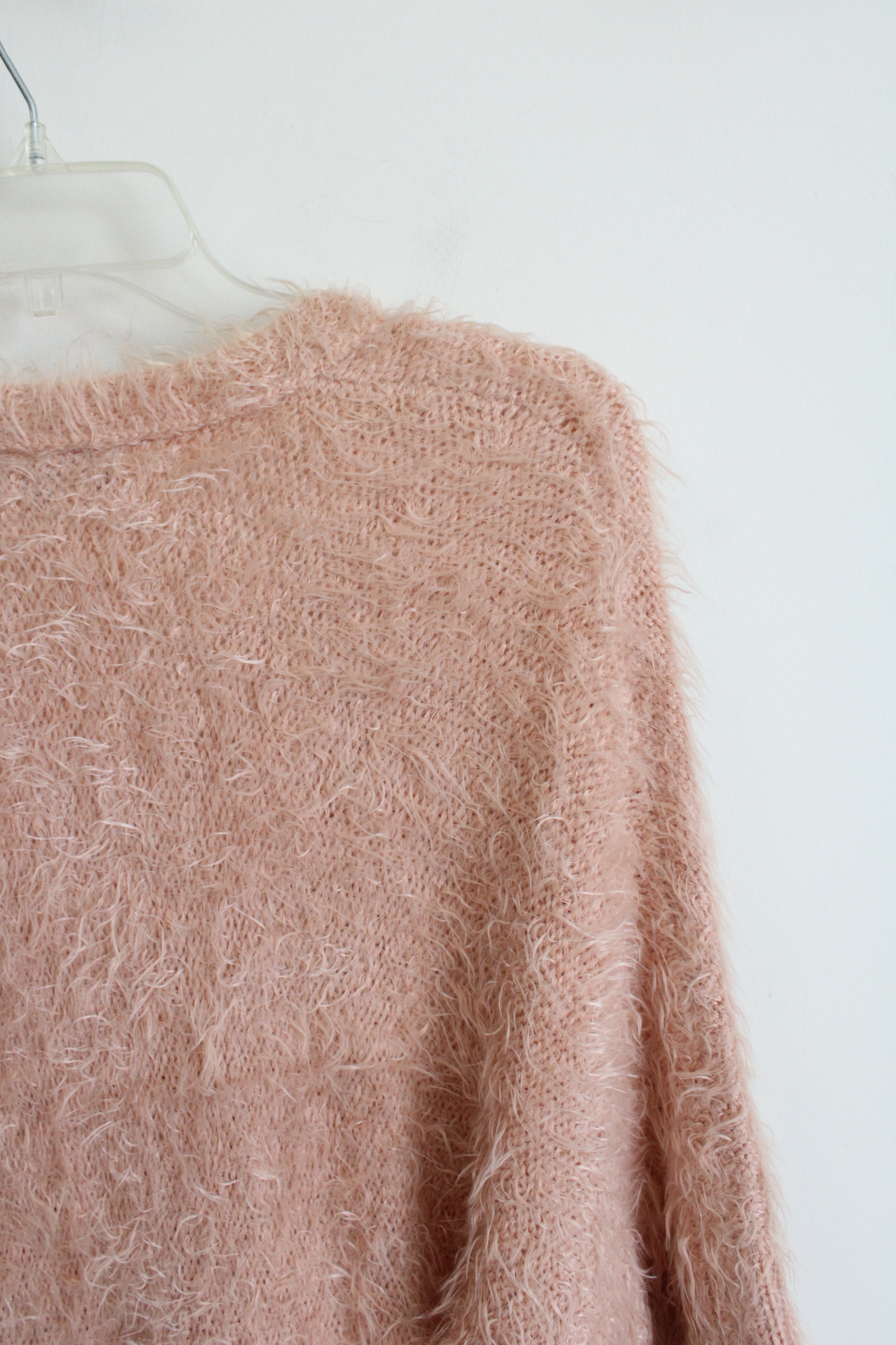 Apt. 9 Soft Fuzzy Pink Cardigan | L