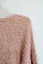 Apt. 9 Soft Fuzzy Pink Cardigan | L