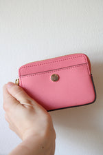 Michael Kors Pink Saffiano Leather Chain Card Wallet