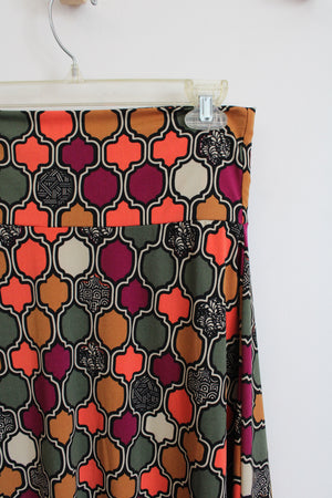 LuLaRoe Fall Colored Patterned Skirt | M