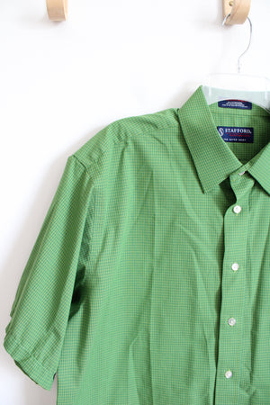 Stafford The Super Shirt Classic Fit Green Plaid Button Down Shirt | 17 (34/35)