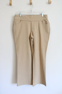 D & Co. Tan Stretchy Wide Leg Pants | 14 Petite