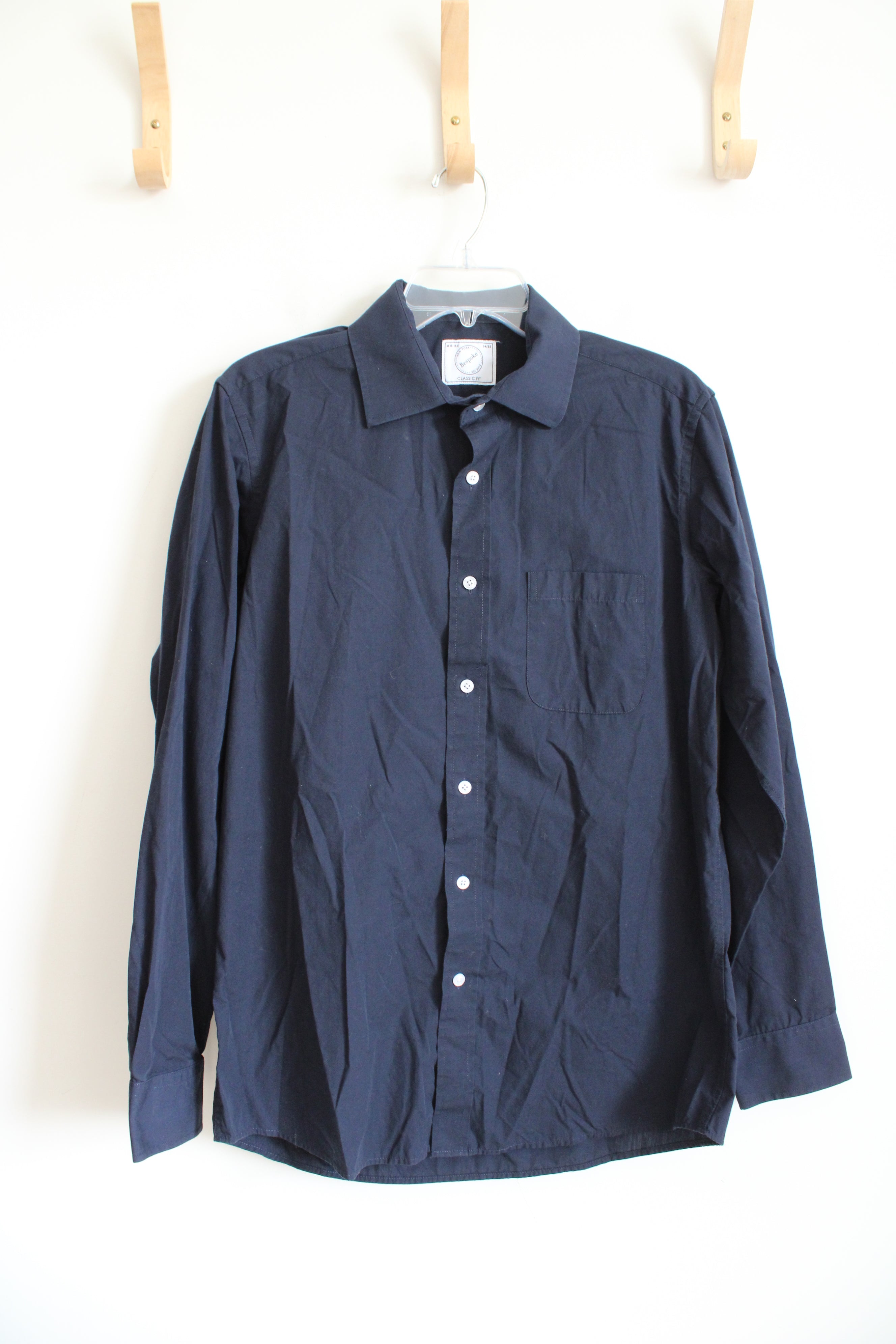 Bespoke Classic Fit Navy Long Sleeved Button Down Shirt | 34/35 (15/15.5)