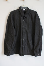 Charcoal Gray Flannel Lined Button Down Shirt | XL