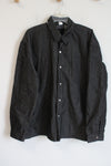 Charcoal Gray Flannel Lined Button Down Shirt | XL