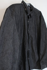 Charcoal Gray Flannel Lined Button Down Shirt | XL