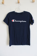 Champion Dark Navy Blue Logo Tee | Youth L (12)