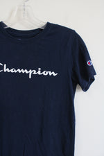 Champion Dark Navy Blue Logo Tee | Youth L (12)