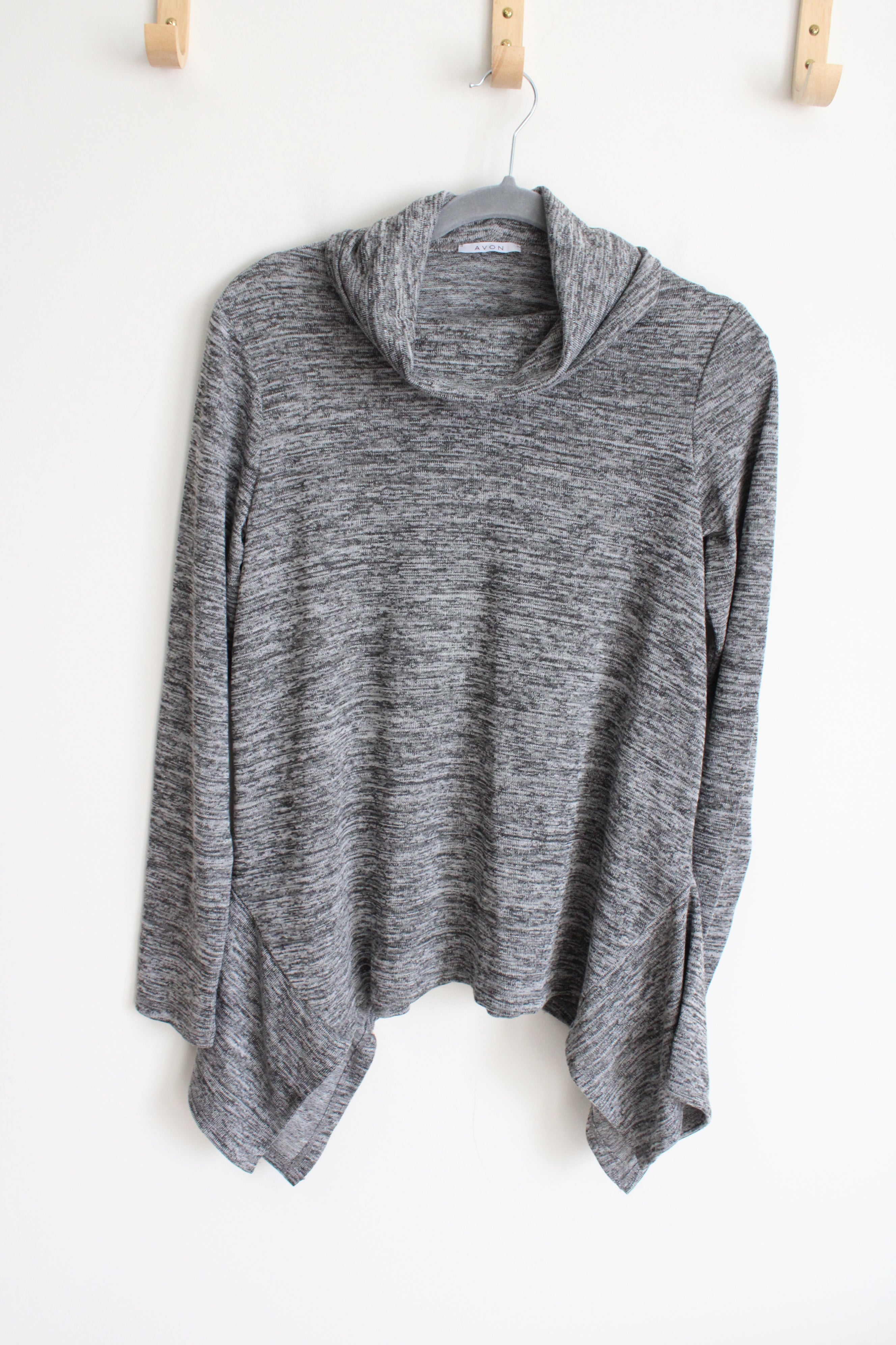 Avon Gray Heathered Knit Cowl Neck Sweater | S (4/6)