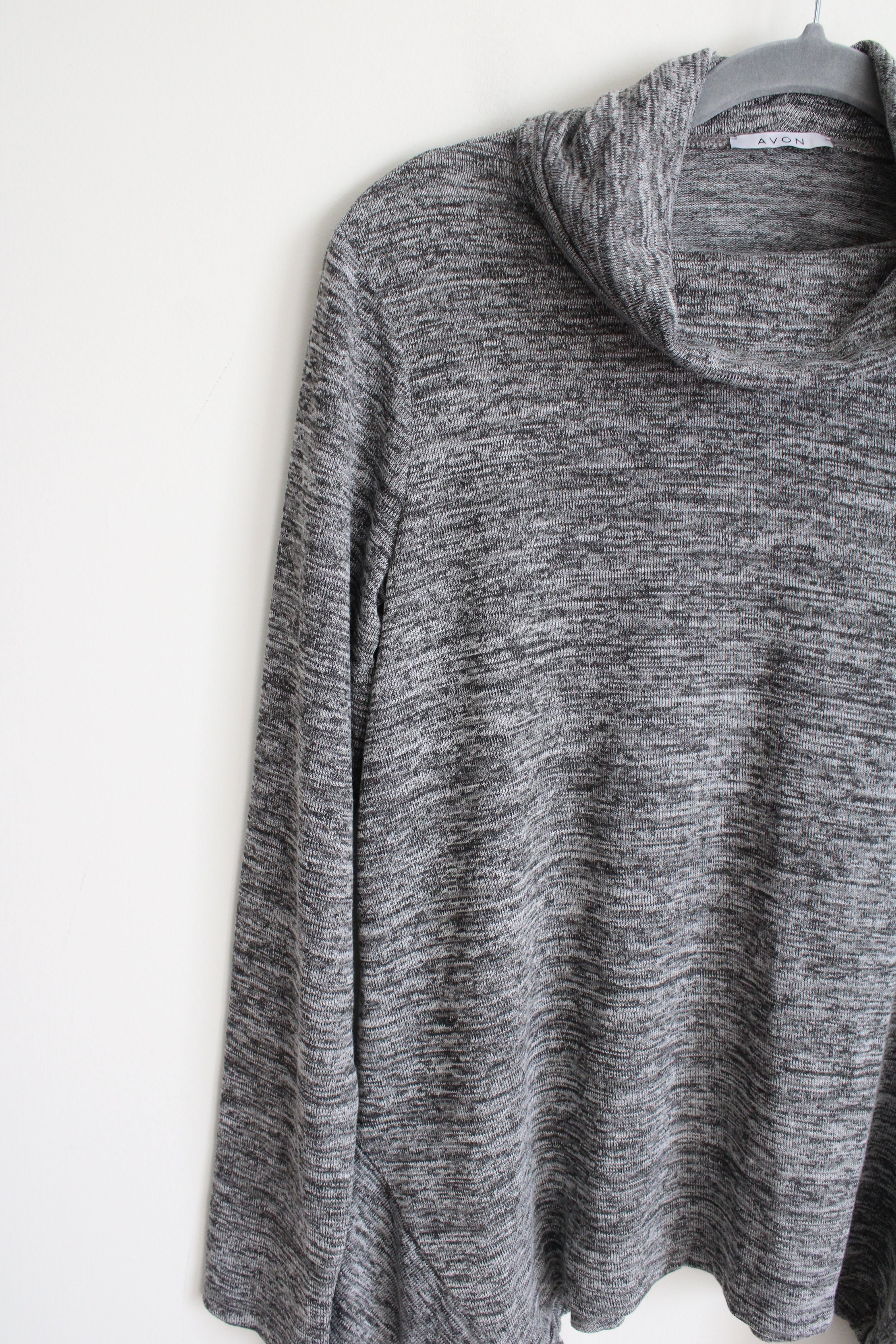 Avon Gray Heathered Knit Cowl Neck Sweater | S (4/6)