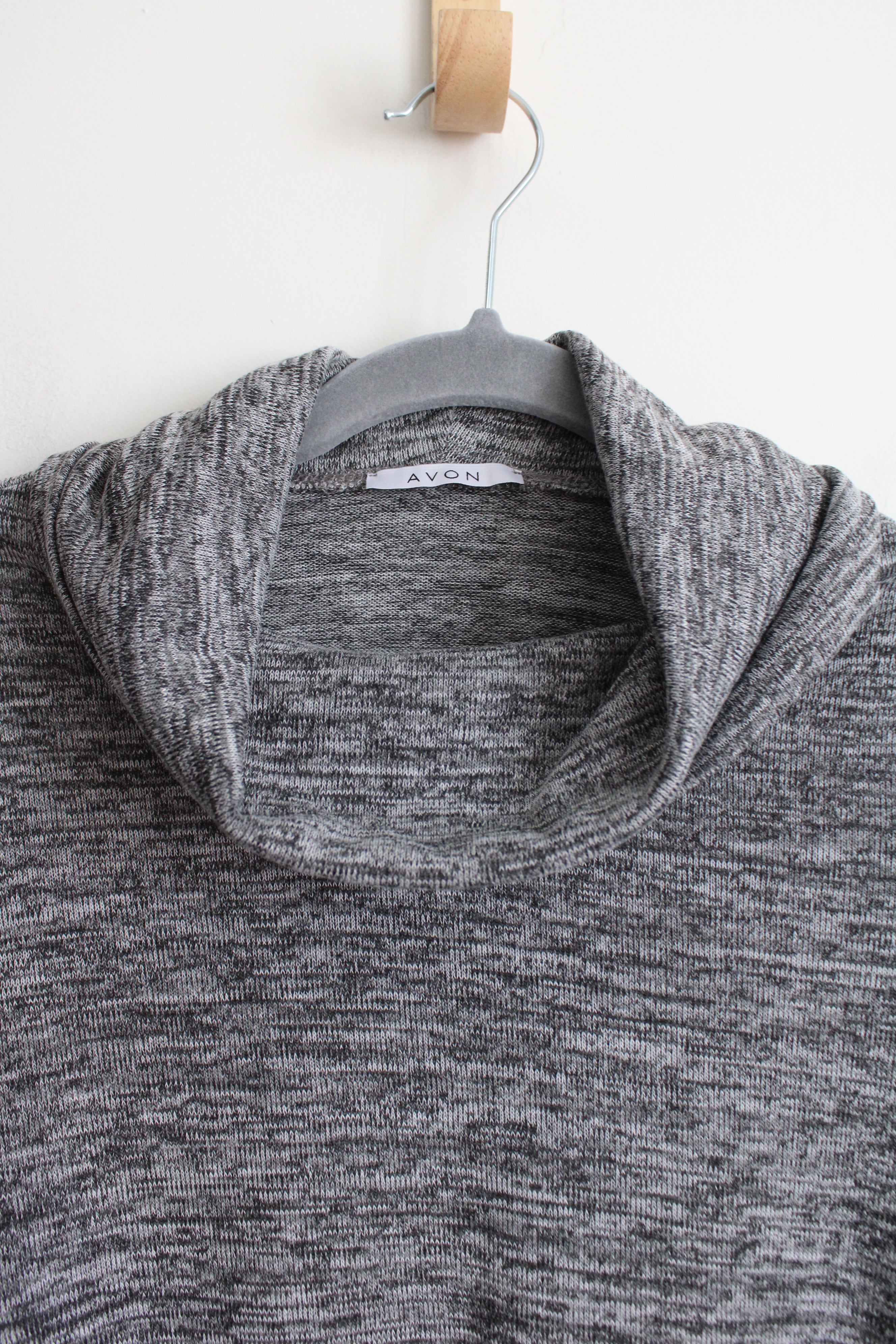 Avon Gray Heathered Knit Cowl Neck Sweater | S (4/6)