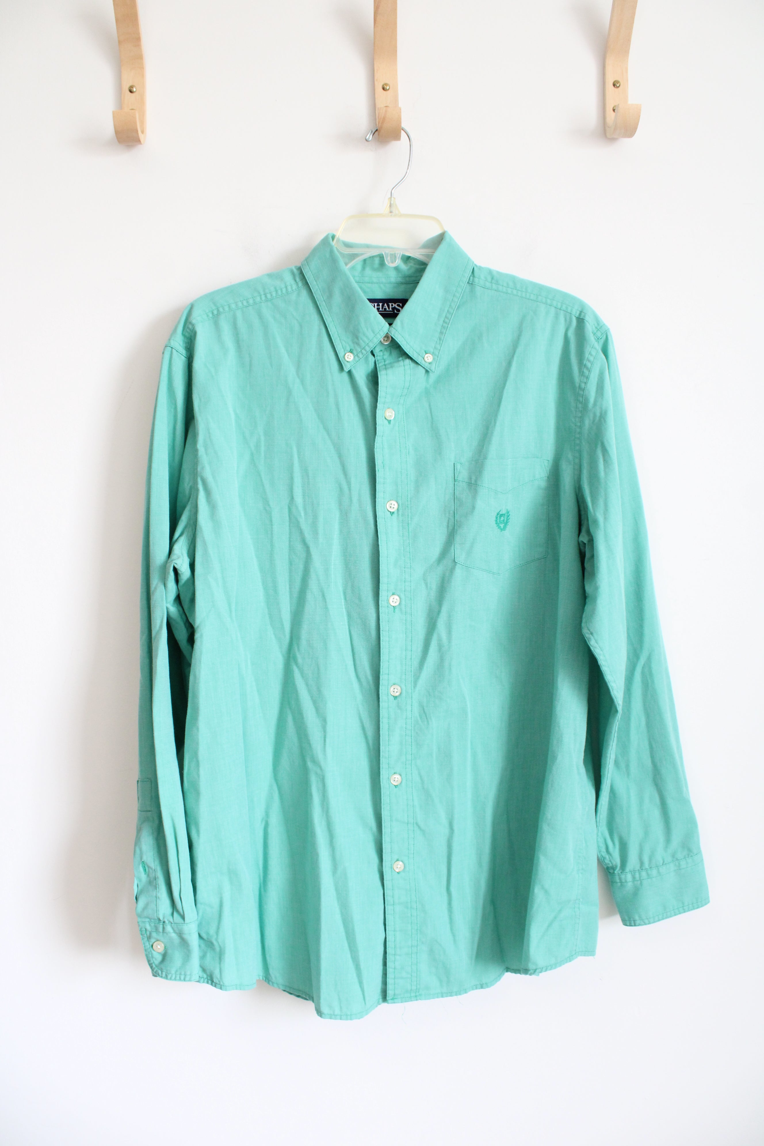 Chaps Easy Care Seafoam Green Button Down Shirt | L