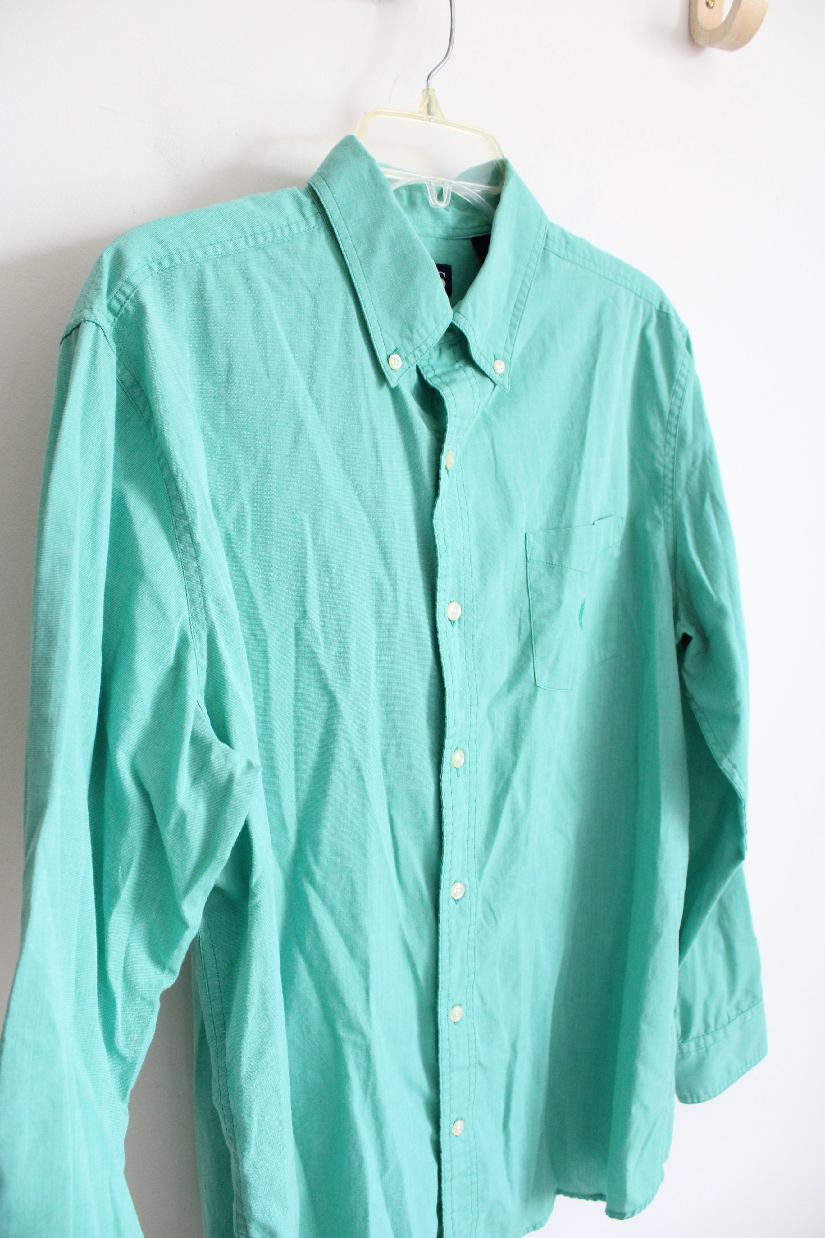 Chaps Easy Care Seafoam Green Button Down Shirt | L