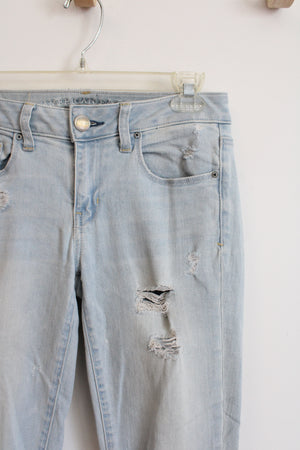 American Eagle Super Stretch Skinny Distressed Light Wash Jeans | 4