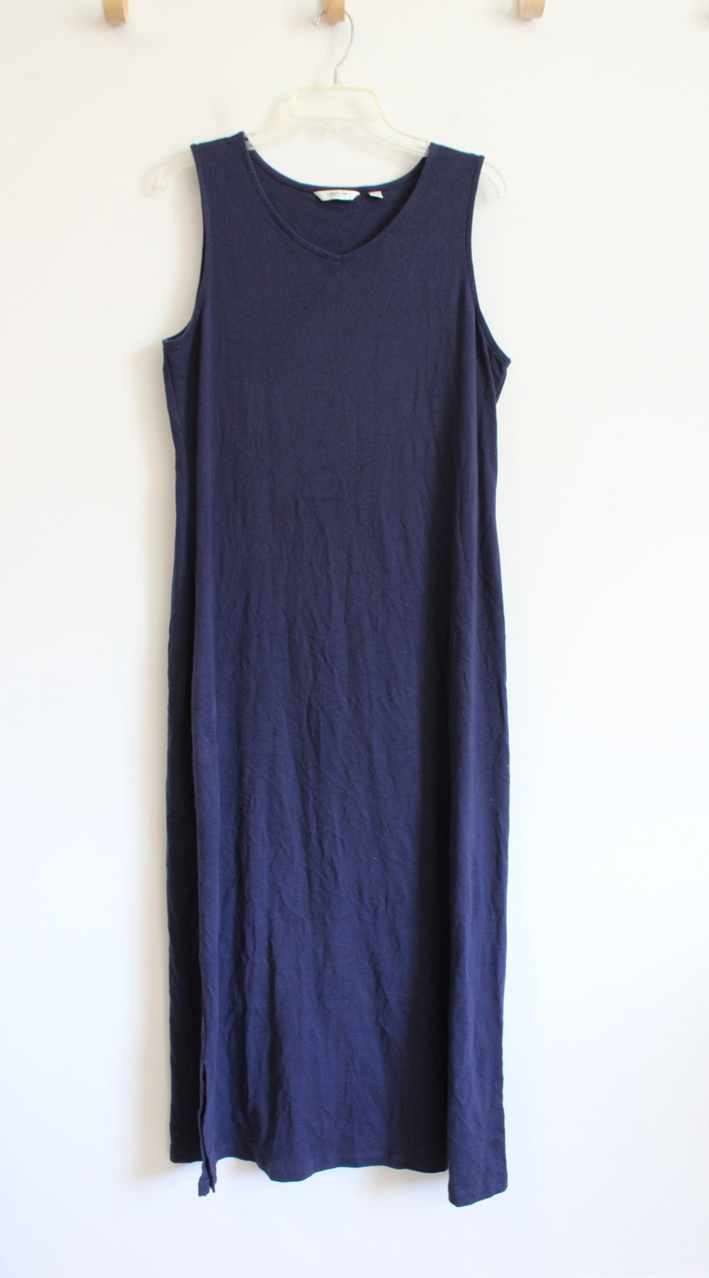 Liz Claiborne Navy Sleeveless Knit Cotton Maxi Dress | 1X