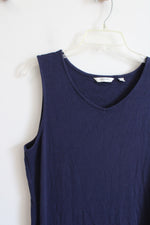 Liz Claiborne Navy Sleeveless Knit Cotton Maxi Dress | 1X