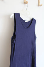 Liz Claiborne Navy Sleeveless Knit Cotton Maxi Dress | 1X