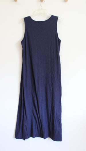 Liz Claiborne Navy Sleeveless Knit Cotton Maxi Dress | 1X