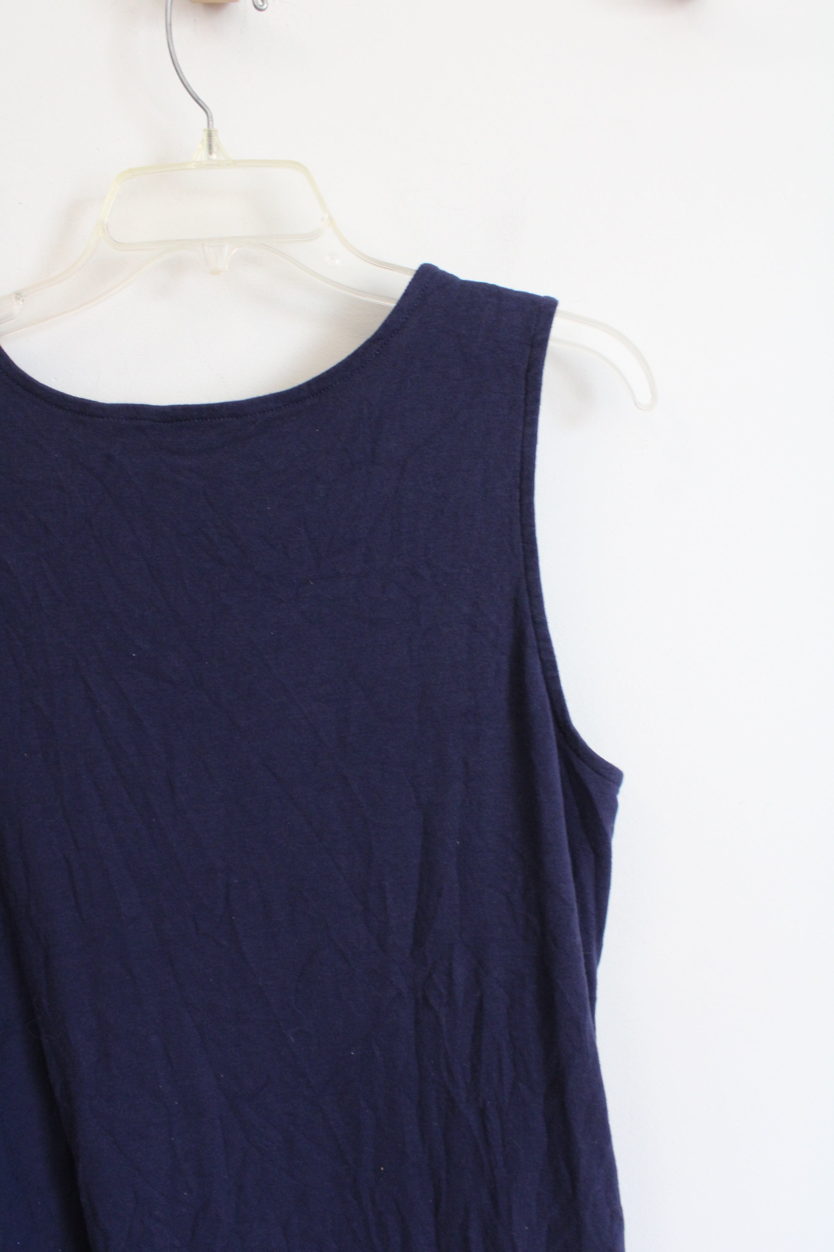 Liz Claiborne Navy Sleeveless Knit Cotton Maxi Dress | 1X