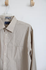 Stafford Essentials Cotton Blend Broadcloth Regular Fit Tan Button Down Shirt | 17 (36/37)