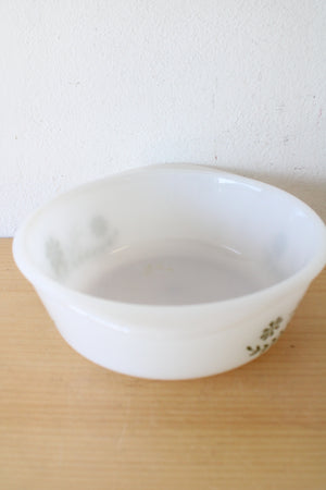 Glasbake Vintage Green Daisy J2600 1.5 Quart Casserole Dish