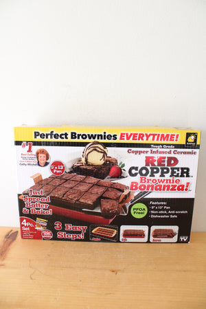 NEW BulbHead Red Copper Brownie Bonanza Brownie Baking Pan