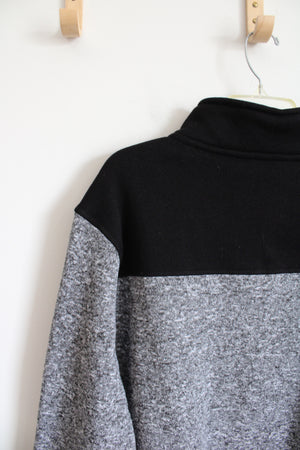 Eddie Bauer Black & Gray Quarter Zip Fleece Lined Sweatshirt | XXL