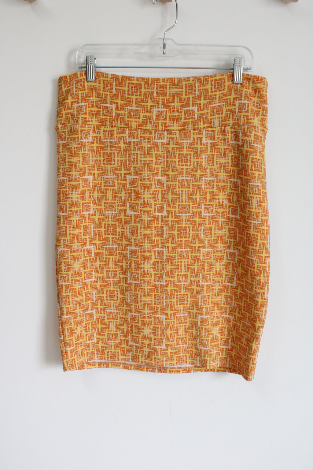 LuLaRoe Orange & Yellow Patterned Pencil Skirt | XL