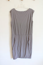 Athleta Brown & Gray Striped Knit Dress | L